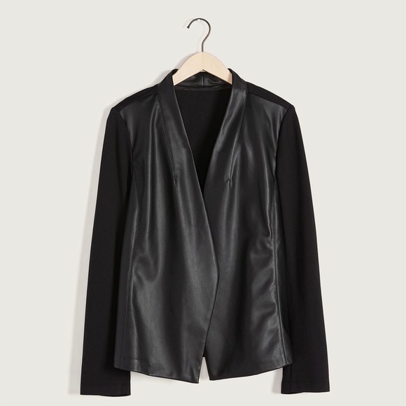 Black Mix-Media Jacket - Picture 6 of 6